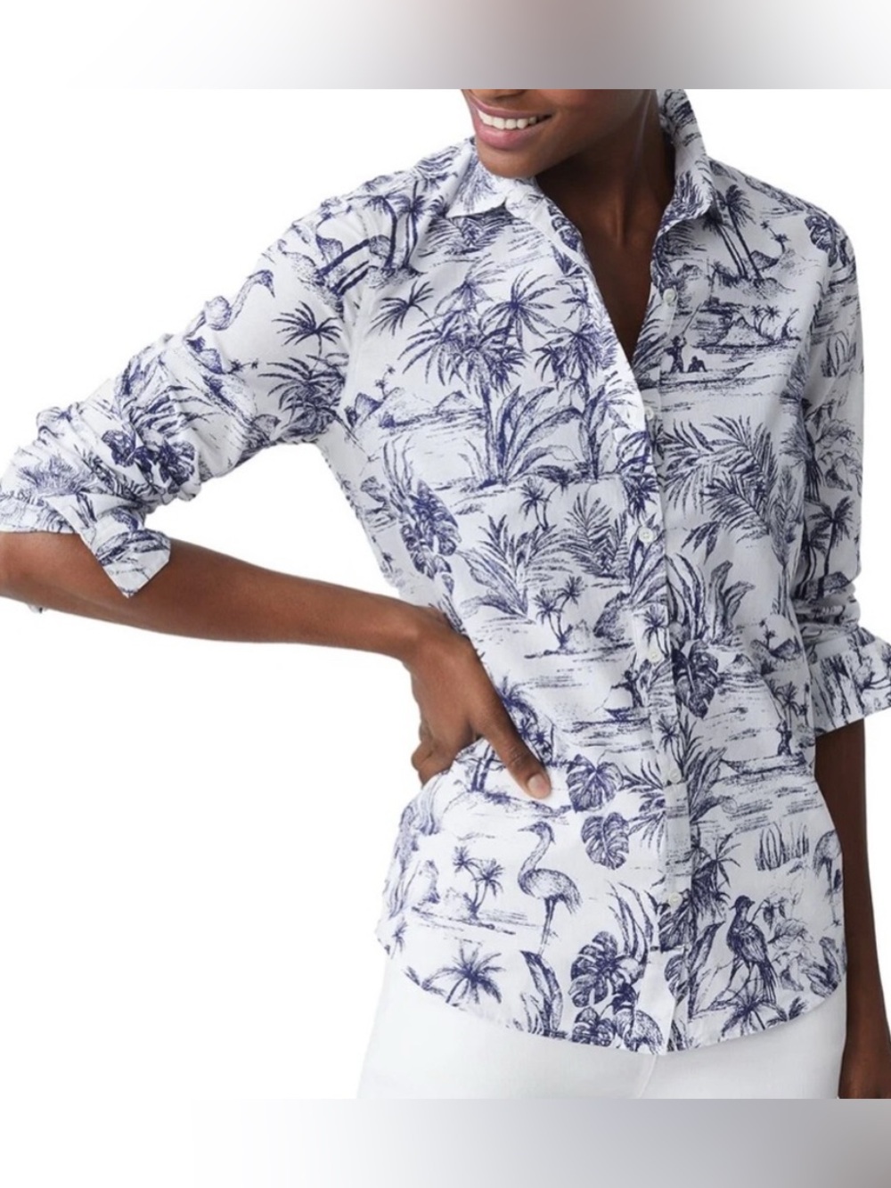 J.McLaughlin Lois Toile Cotton Shirt